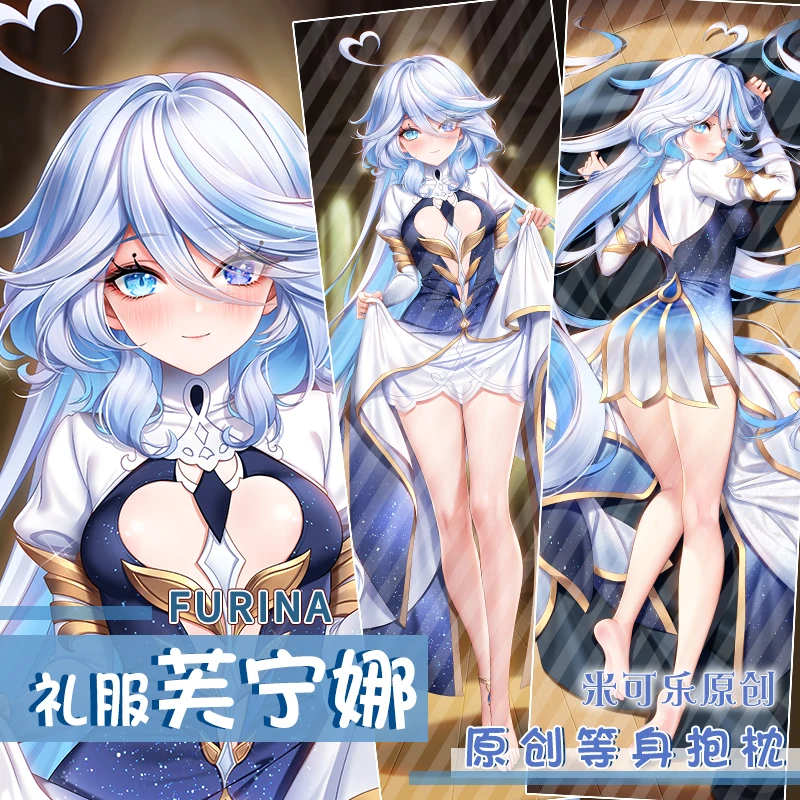 

Anime Genshin Impact Focalors Cosplay Dakimakura 2WAY Hugging Body Pillow Case Otaku Pillow Cushion Cover