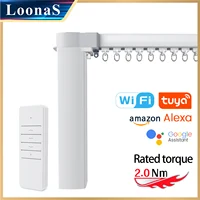 2.0Nm Tuya Wifi ไฟฟ้าสมาร์ทผ้าม่านมอเตอร์ระบบ 1.3 มม.50 กก.โหลดสนับสนุน Yandex Alice, alexa, Google Assistant 1