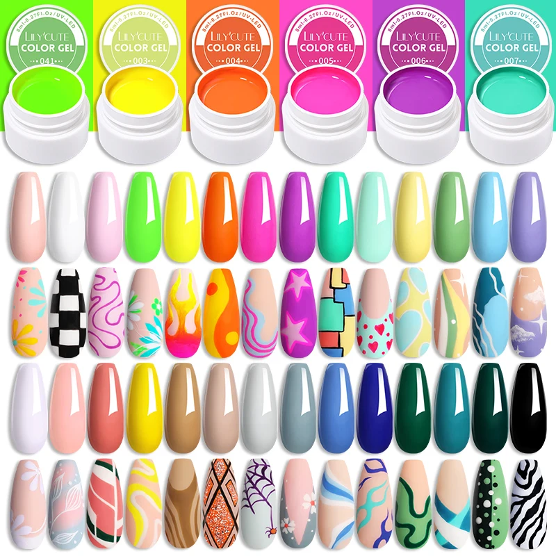 LILYCUTE8mlGelNailPolishColorfulPaintingGelNailArtVernisSemi