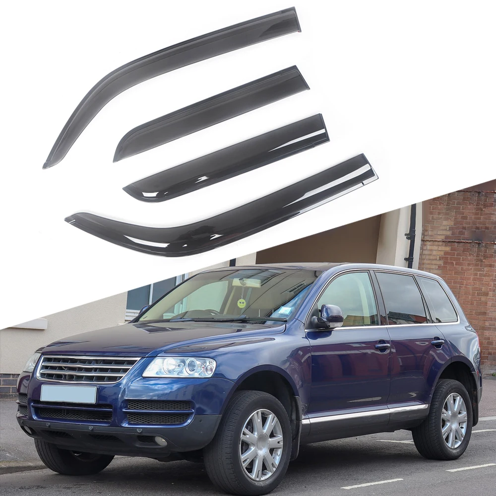 

Дефлекторы для боковых окон Volkswagen Touareg 2004-2016, козырек от дождя для двери, черный козырек для защиты от дыма