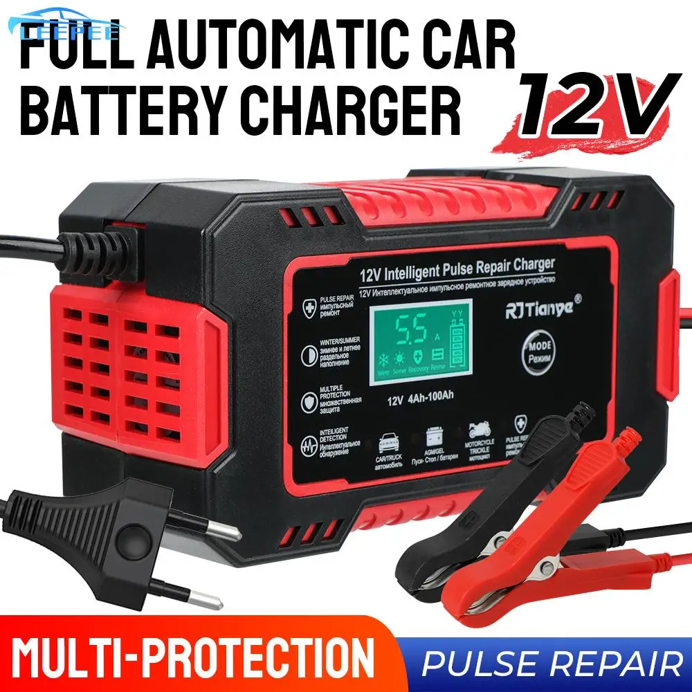 Power Pulse Repair Quick Charge 12V 6A Caricabatteria Universale Per Auto Per Auto Moto Wet Dry Lead Acid Agm Gel Display Lcd