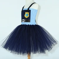 Costume de Judy, la policière lapin, pour filles, déguisement d'animal de dessin animé, tenue de lapin, déguisement d'Halloween pour enfants, robe de tutu de carnaval avec oreilles 3