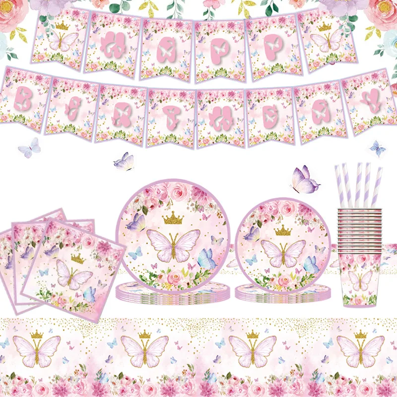 50 Pièces De Papillon Set De Vaisselle De Fête, Papillon | WhichOne