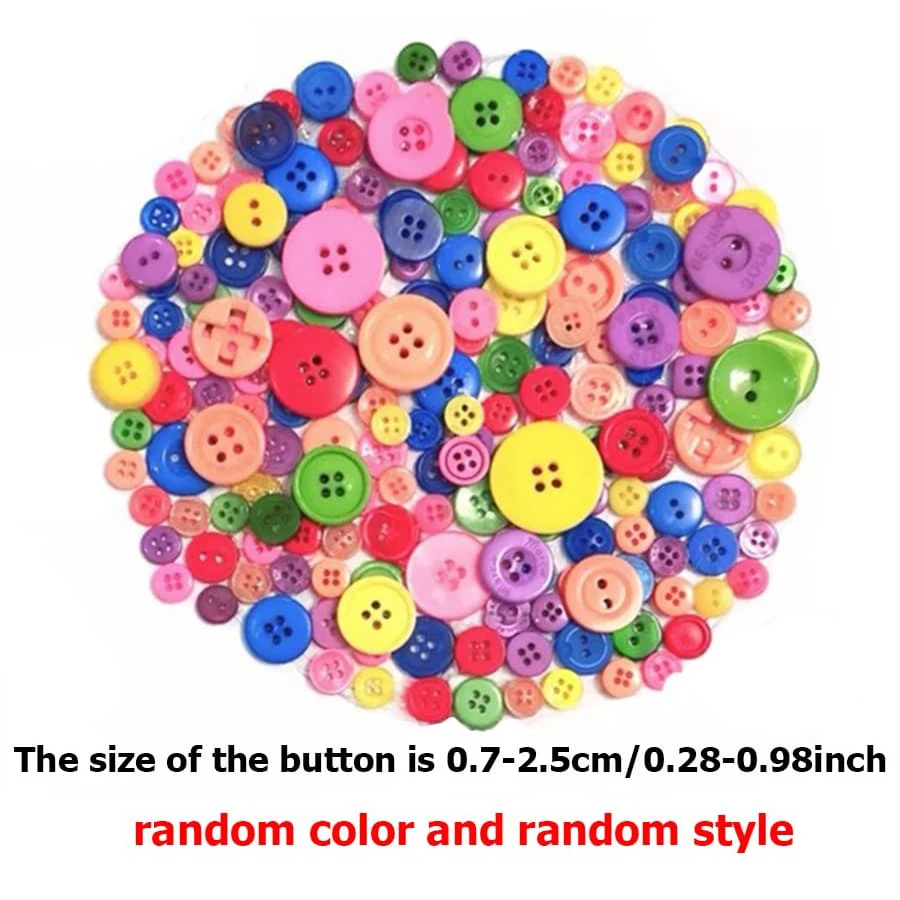240개 플라스틱 단추 세트(0.7-2.5cm) ? 다양한 색상 및 다양한 크기, DIY 공예, 바느질, 뜨개질 및 의류 장식에 이상적