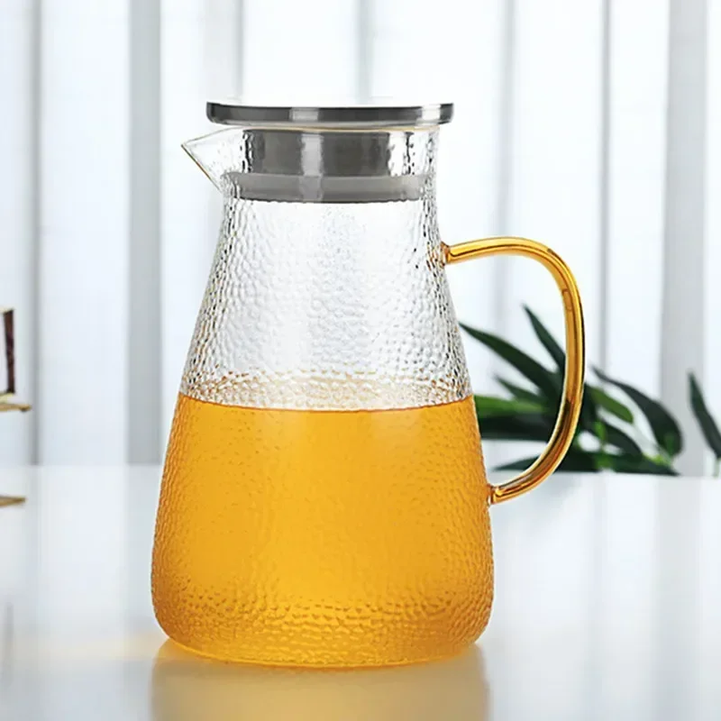 Heat Resistant Glass Water Pitcher, Lemonada Decanter, Household Kettle, Juice Flower Tea Jug, Cold Drink Pot, Teapot, Drinkware