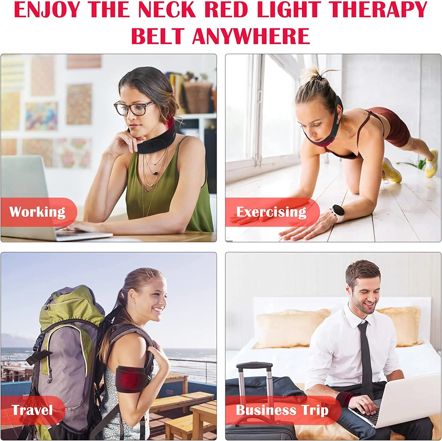 Red Light Therapy Infrared Therapy Belt Chin Strap Wearable Laser Lipo Pain Relief For Neck Waist Knees Arms Wrists,light therapy belt,red light therapy panel,infrared therapy lamp
