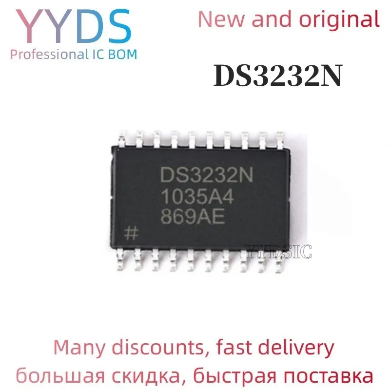 

5PCS DS3232SN SOP20 DS3232 SOP DS3232N SOP-20 SMD Extremely Accurate I2C RTC with Integrated Crystal and SRAM