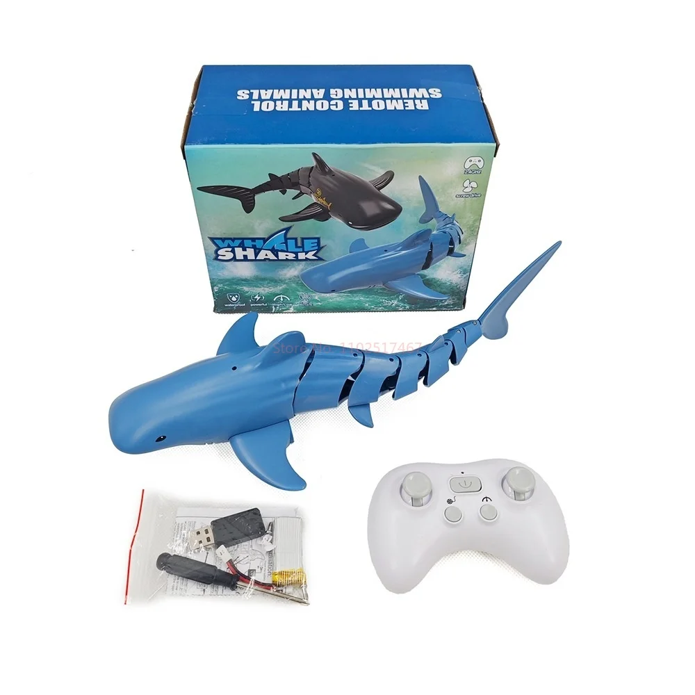 New 2.4G Remote Control Water Spray Shark Underwater Swimming Pool Simulation Electric Fish Model Children Boys Water Toys