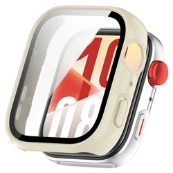 Premium All - Around Protective Case with Tempered Glass Screen Protector for huawei fit 4 (04 Lvory white)