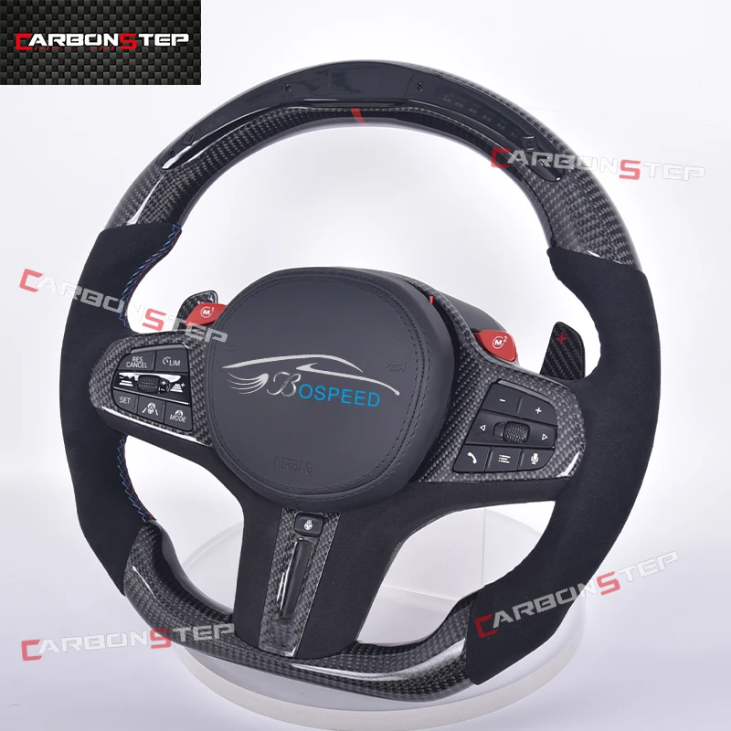 

For Bmw F30 F10 f20 M3 M5 M1 E92 E90 E93 G20 G80 G30 X2 330i i3 F M Racing Car Sports Carbon Fiber Led Steering Wheel Custom