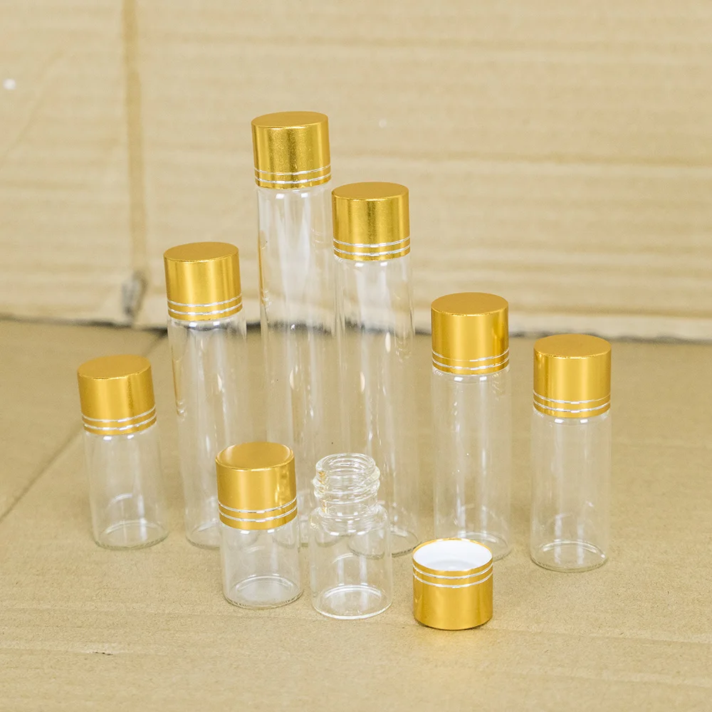 100Pcs Craft Vials Jewelry Ornaments Bottles Empty Glass Container Customized Wedding Holiday Present Jars 50pcs empty glass container craft vials customized wedding holiday present jars jewelry ornaments corks bottles