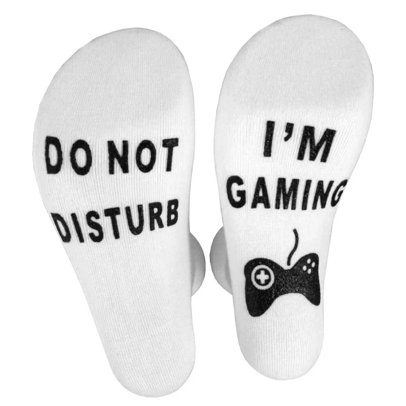 

Novelty Funny Saying Cotton Socks Do Not Disturb Gaming Letter Hosiery Gift