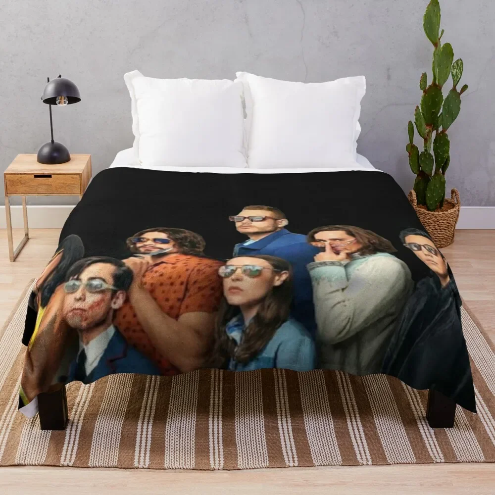The Umbrella Academy Brothers Throw Blanket Plaid On The Sofa Weighted Dorm Room Essentials Coperte