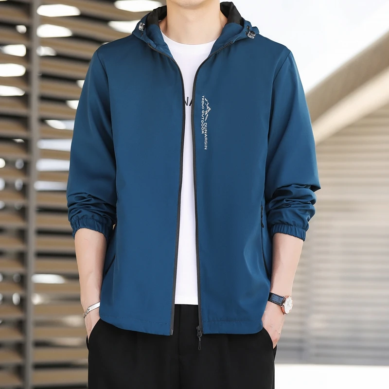 Jacket Male Khaki Size M To 5XL Waxed Canvas Cotton Military Light Casual Work Coats Clothing