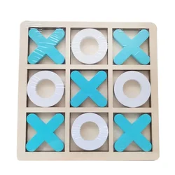 Montessori Wooden Mini Chess and Jigsaw Board Game (Blue)