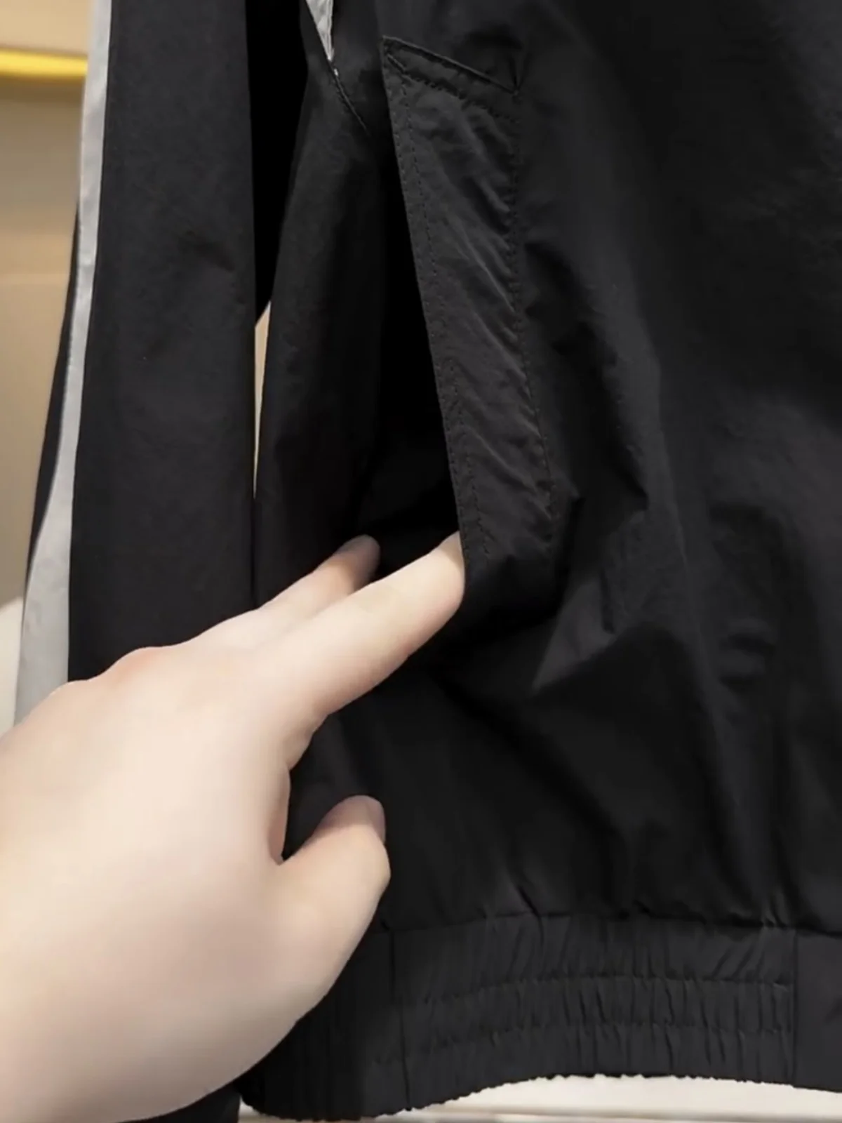 봄 여름 남성 캐주얼 아웃도어 재킷 스탠드 칼라 스플라이싱 패턴 통기성 폴리에스터 루즈핏 긴소매 지퍼