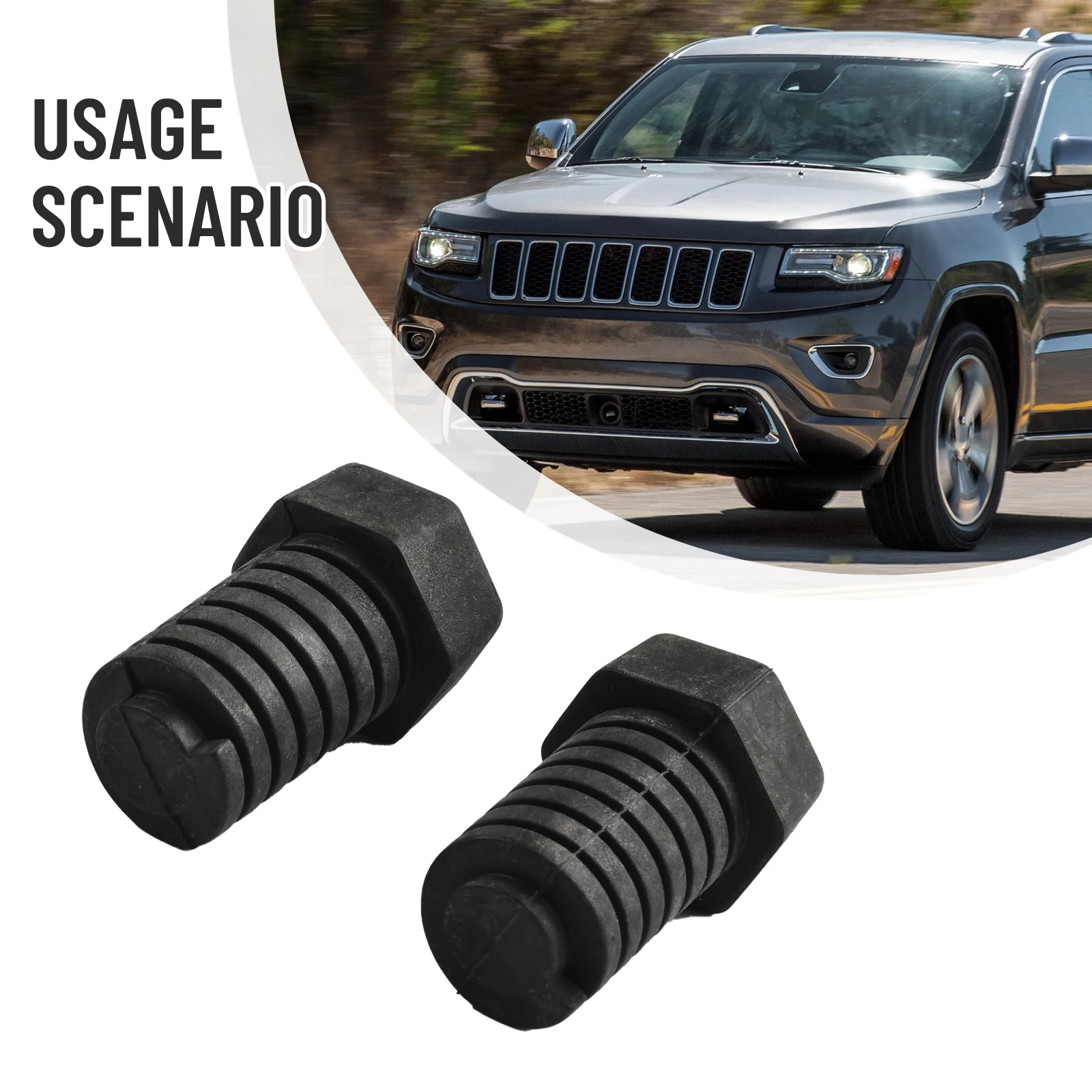

2pcs Car Hood Block Buffer Car Accessories Block Car Bumper Adjuster 4696592 For Jeep For Dodge For Chrysler For Ram
