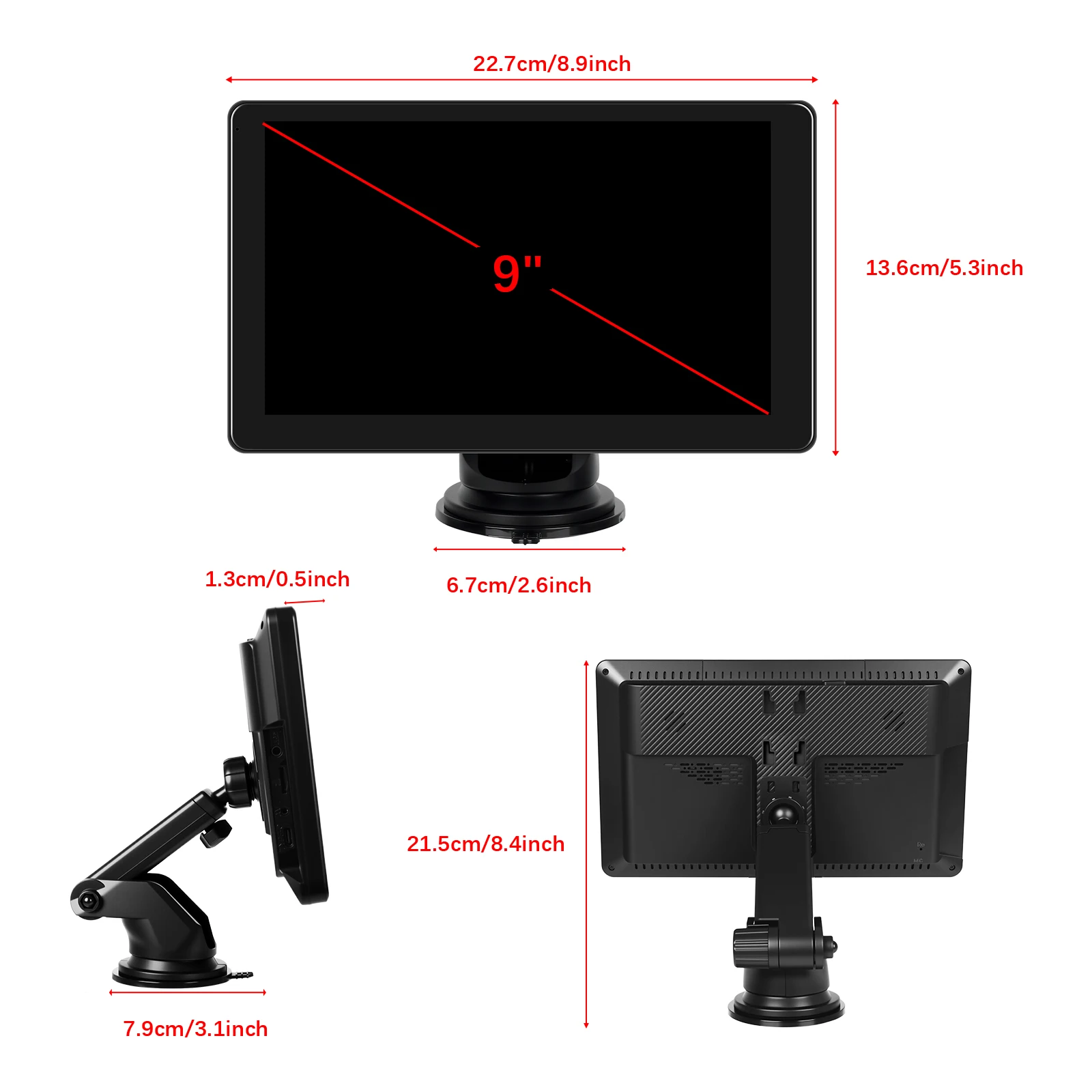 Podofo 9 インチ/10.1 インチ 2+32 Android プレーヤー HD スクリーンワイヤレス CarPlay Android 自動車ビデオプレーヤーサポート AUX FM リアカメラ