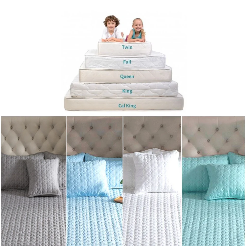 Washable Bed Cover Queen King Size Breathable Solid Color Mattress Cover Embossed Quilted Thicken Anti-mite Mattress Protector 6