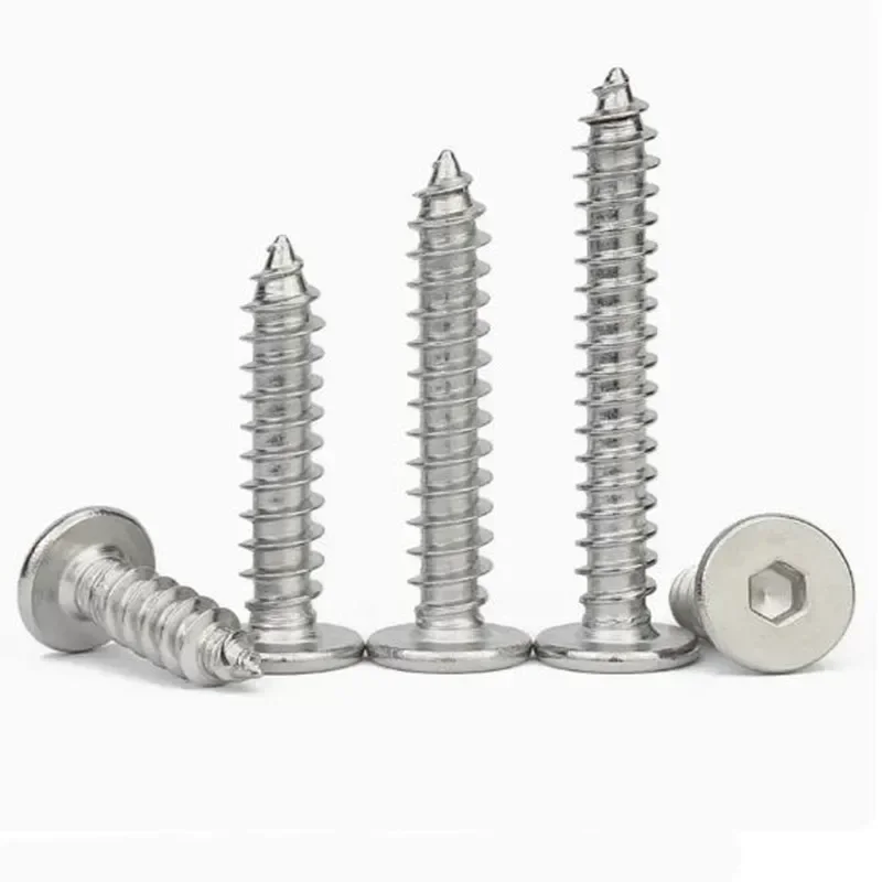 Allen hexagon screw M2 M2.3 M2.6 M3 M4 M5 M6 CA Large Flat Thin Wafer Head Self Tapping Wood 304 Stainless Steel