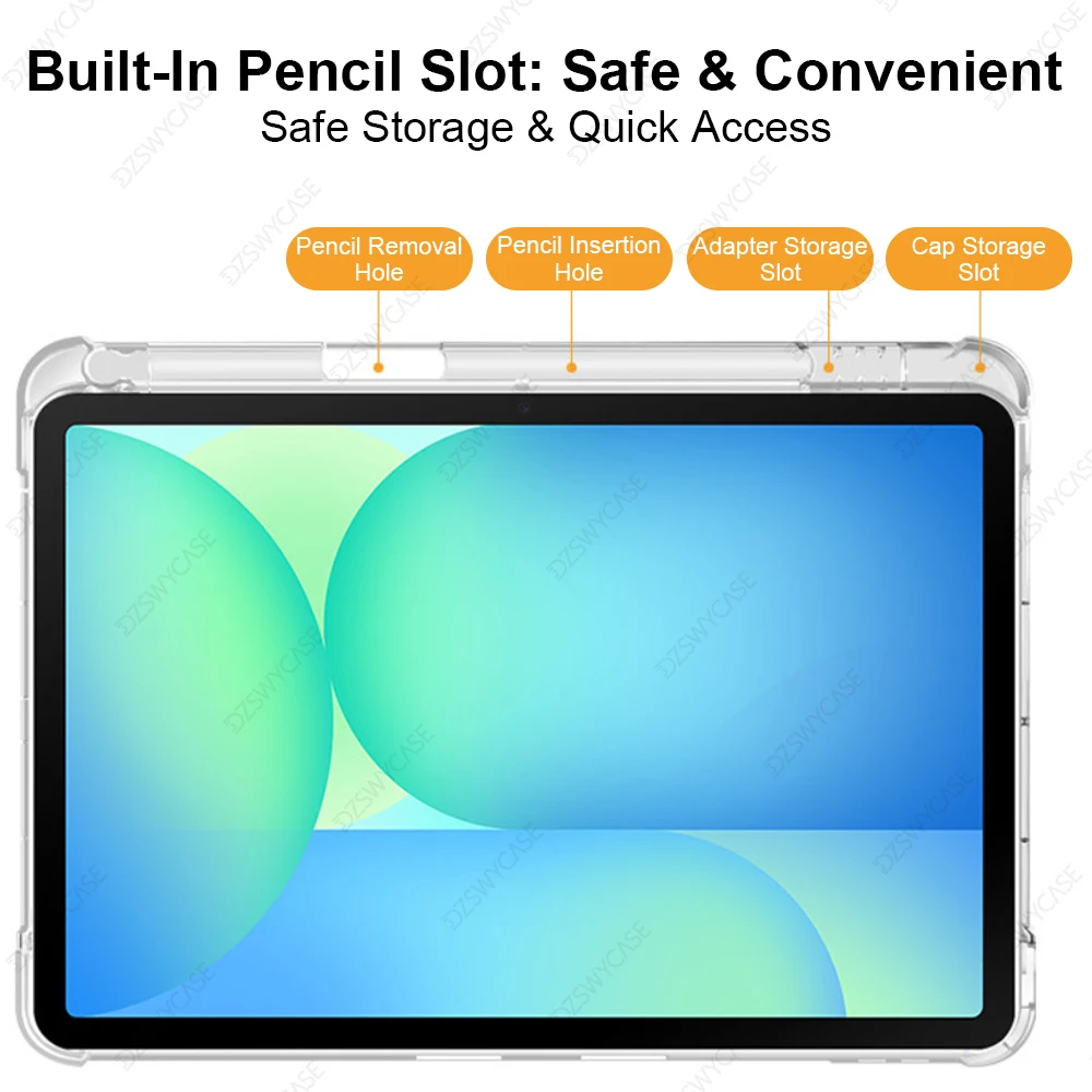 Transparent Clear Hard Tablet Case - Durable Protective Back Cover