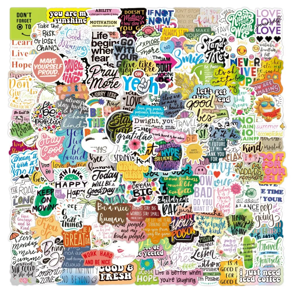 Zhang Inspirational Text Series Graffiti Stickers Notebook Skateboard Luggage Waterproof Stickers 200pcs/set