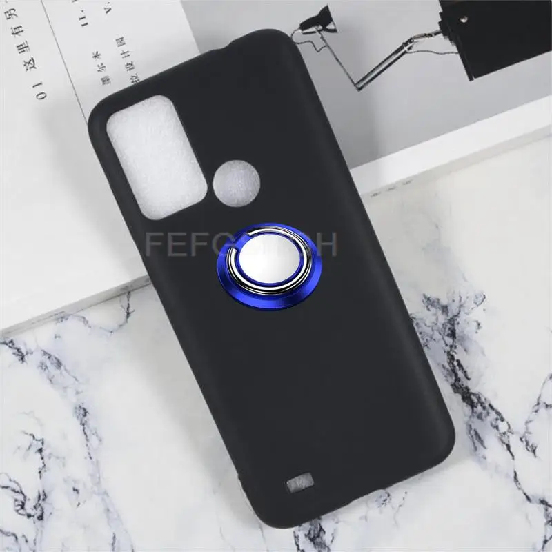 For Oukitel C31 Pro C31PRO 6.52”OukitelC31 Pro Back Ring Holder Bracket TPU Soft Silicone Phone protect Case Anti falling shell 2
