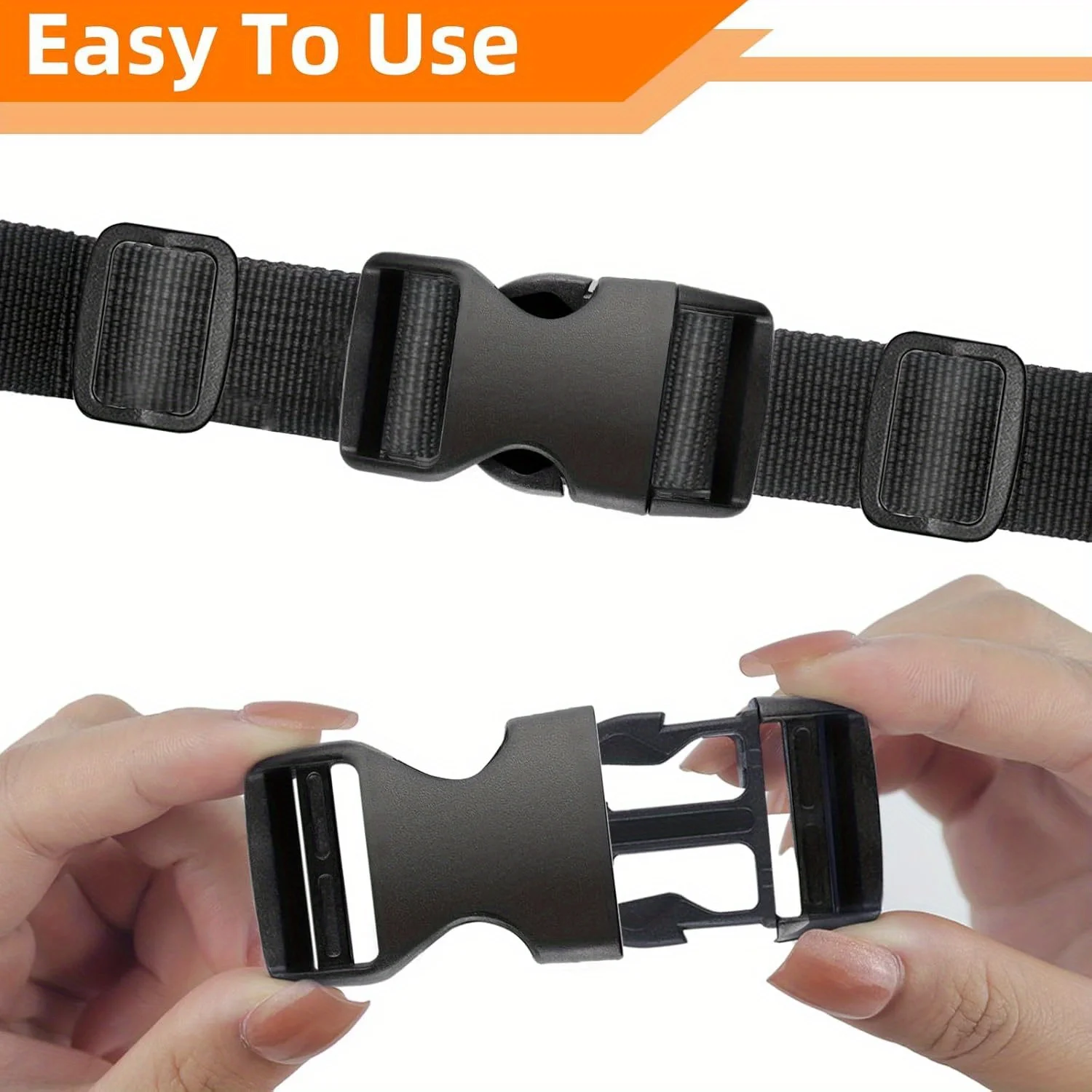Buckles and Straps Set, 6Yards Nylon Webbing, 6pack Side Release Buckle, 12pcs Tri-Glide Sliders for DIY Luggage Strap, Backpack