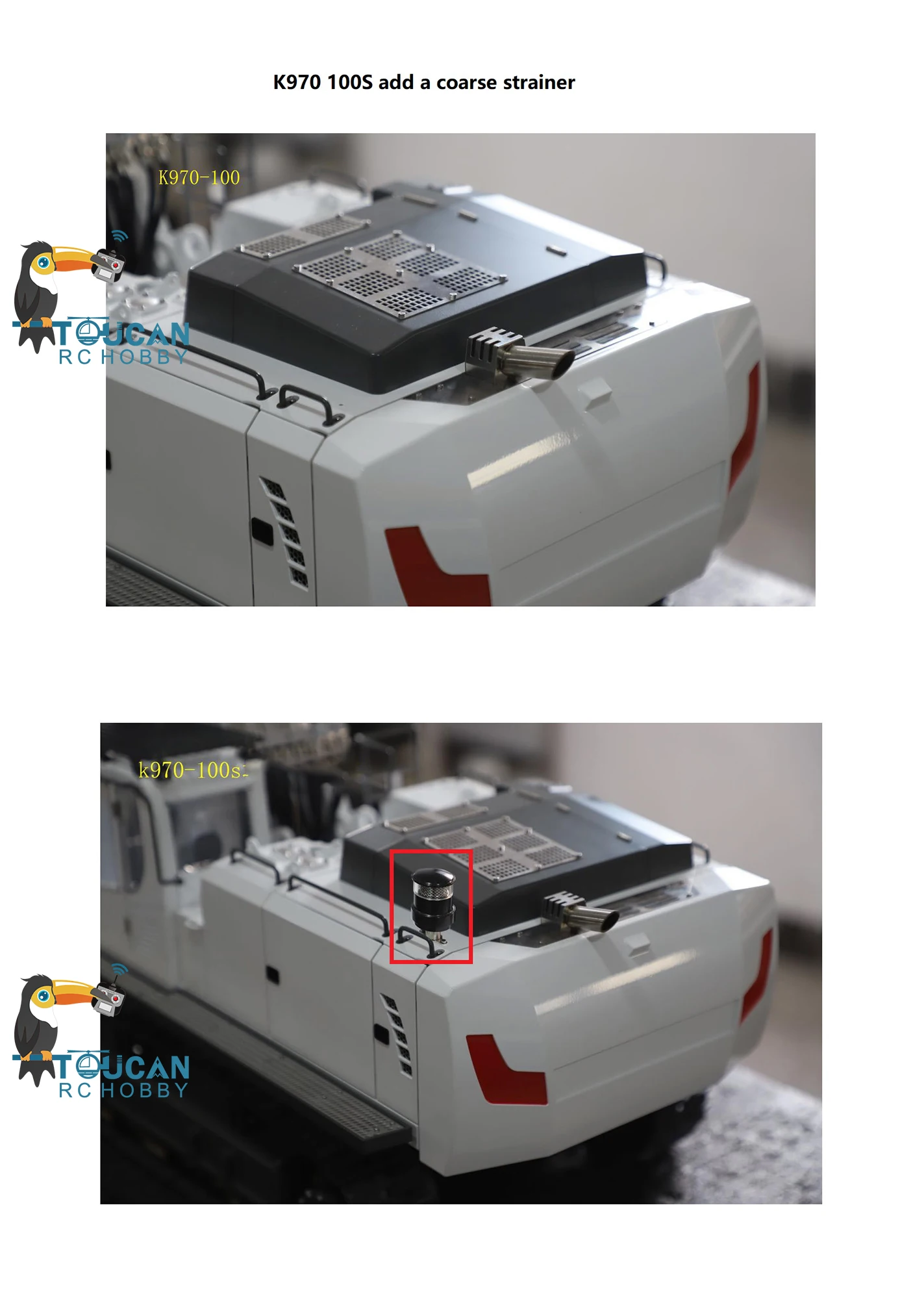 Sf411eff5d0ea492bba9eb3f0cb05e511f Kabolite K970-100S koparka RC 1/14 hydrauliczne gąsienicowe zmodernizowane metalowe samochody inżynieryjne GPS lekki akumulator gruboziarnisty filtr TH20207