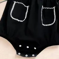 2024 Sister Clothes Spring New Korean Baby Girl's Dresses One Piece Clothes Black Baby Newborns Rompers Long-Sleeved Jumpsuits 6