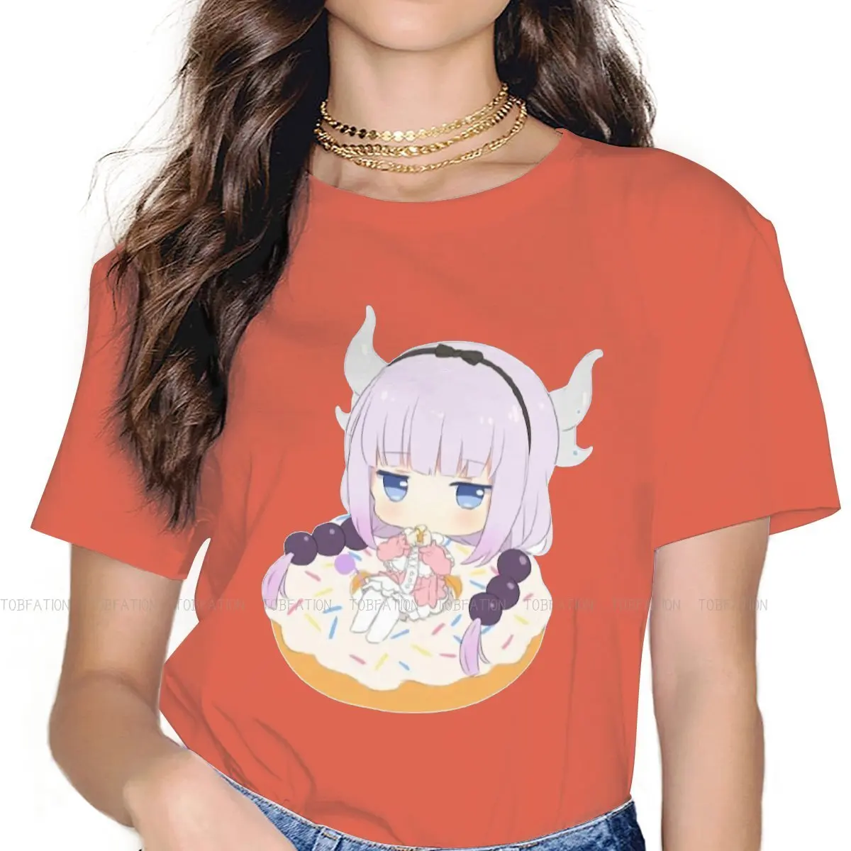 Miss Kobayashi S Dragon Maid Kanna Tshirt For Woman Girl Fanart Humor Casual Tee T Shirt High Quality Fluffy Aliexpress