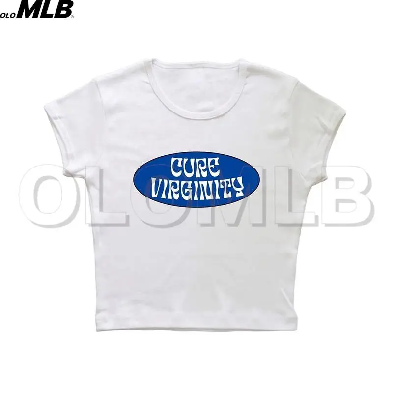 Y2K Харадзюку готические футболки с коротким рукавом модные с буквенным принтом Феи гранж летние E-girl белые кроп-топы тонкие 2000s уличная одежда