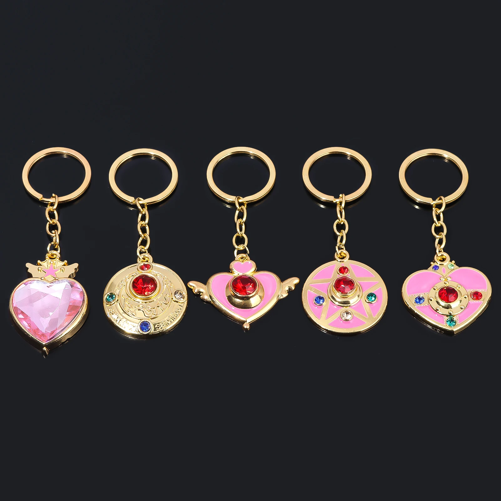 Puella magi madoka magica schlüssel bund halskette sakura rosa liebe schlüssel bund kinomoto fünfzackiger stern anhänger halsband schmuck geschenk – Detail 7