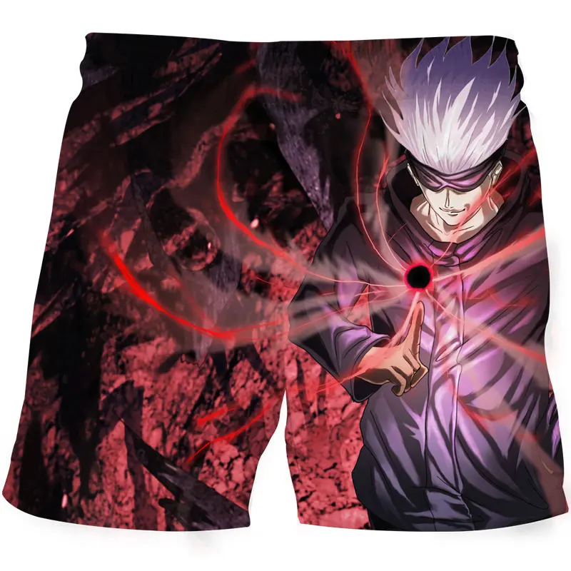 2024 Japanese Anime Jujutsu Kaisen 3D Printed Men's Beach Shorts Hawaiian Beach Pool Party Men's Drawstring Shorts Swim Trunks 6