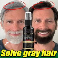 Sérum de traitement pour cheveux gris et blancs, couverture de cheveux blancs au noir, document naturel, spray de réparation, anti-perte, restauration de cheveux, soins capillaires sains 1