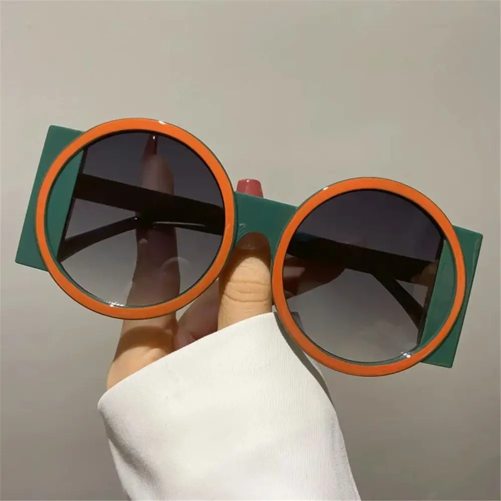 Mode übergroße runde Sonnenbrille Frauen Kontrast farbe Farben uv400 Retro einzigartige Männer Trend Gradient Radfahren Sonnenbrille – Detail 13