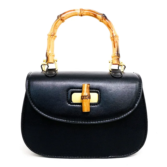 2022 New Retro Bamboo Handle Fashion Portable Saddle Crossbody Bag Designer Handbags High Quality Luxury Brand Satchels black