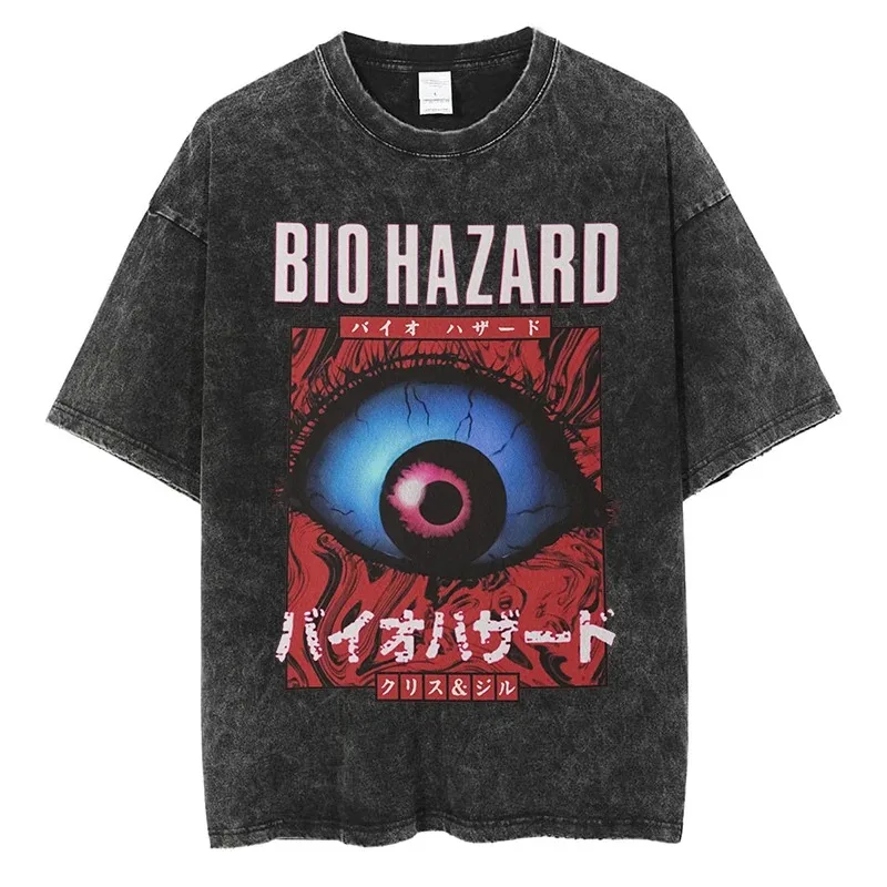 T-shirt V Neck T Shirt Cotton T Shirt Silent Hill Biohazard Survival Horror Parasite Eve Eyes Graphic Men Women