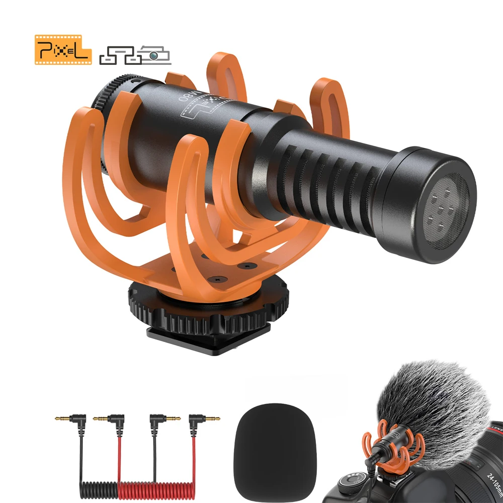 픽셀 카메라 마이크 샷건 마이크 전문 슈퍼 카디오이드 VideoMicro Canon EOS, Nikon DSLR 카메라에 적합