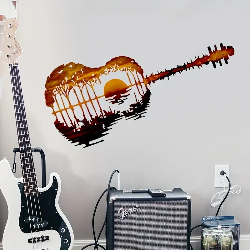 

Iron Metal Craft Abstract Guitar Wall Artwork Indoor Home Bedroom Pendant Ornament Decoration Wall decor metal wall hanging