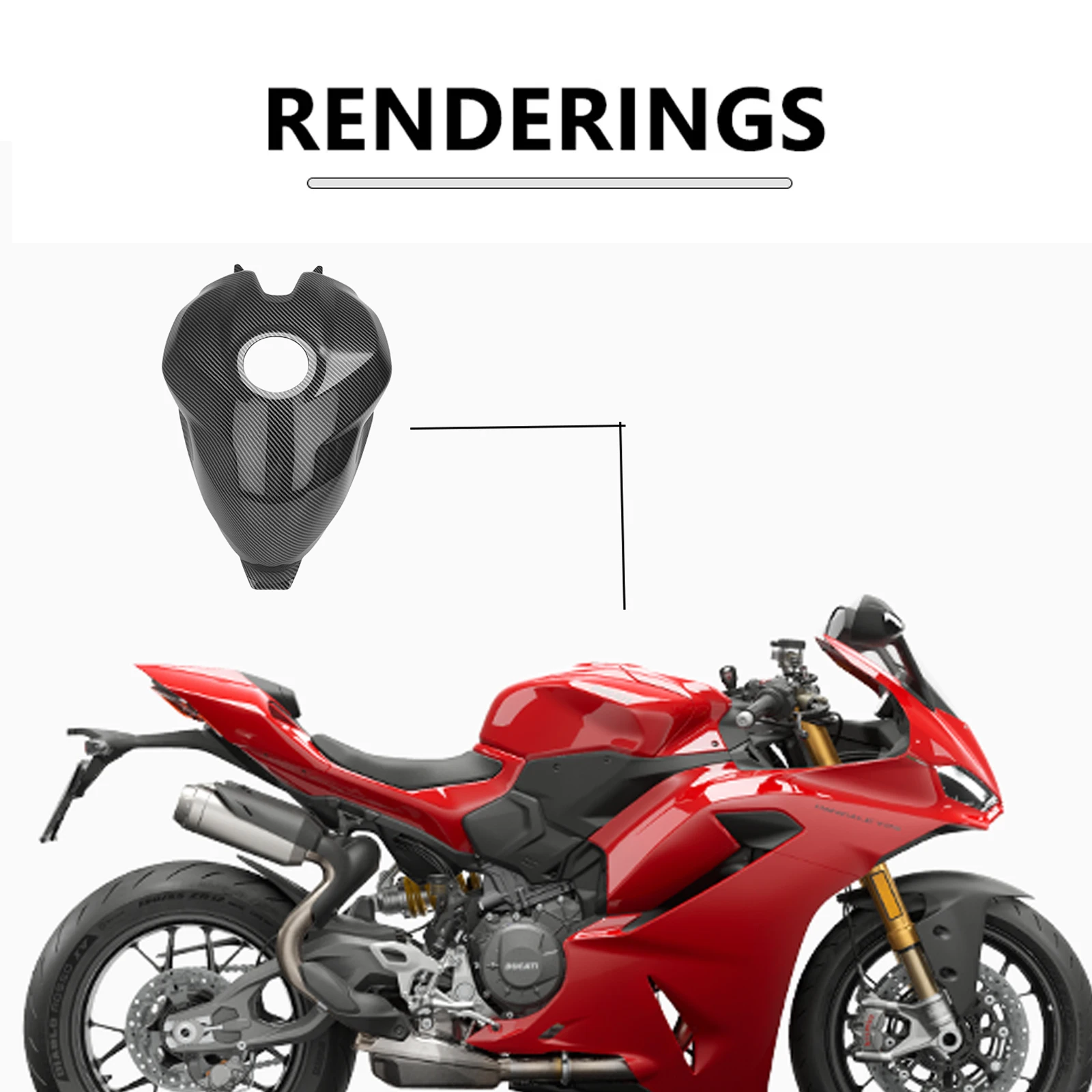 Fuel Tank Cover For Ducati Panigale V2 950 939 899 1199 959 1299 ABS Plastic Motorcycle Gas Fuel Tank Protective Cover