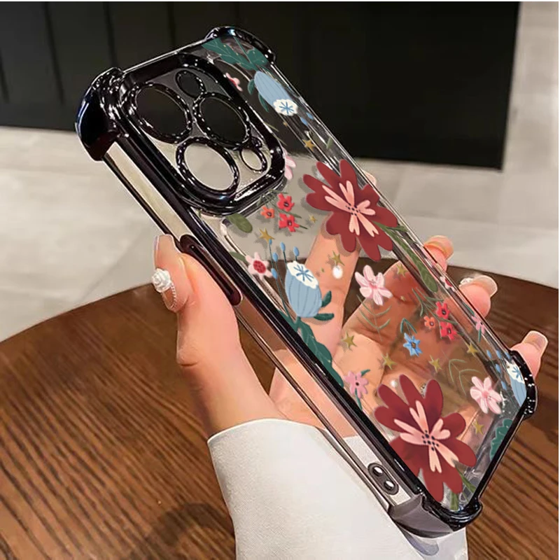 Plating Daisy Flowers Soft Transparent Phone Case Cover