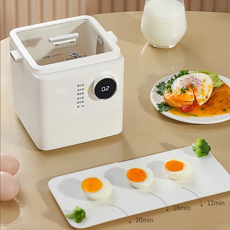 

Electric Egg Boiler Breakfast Machine Egg Custard Steaming Cooker Smart Egg Cooker Auto-Off Generic Omelette Cooking Tools 600W