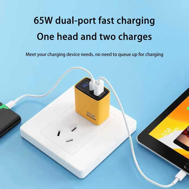 รูปสินค้า อะแดปเตอร์ชาร์จเร็ว 2 พอร์ต พร้อมจอแสดงผล Xiaomi 65W