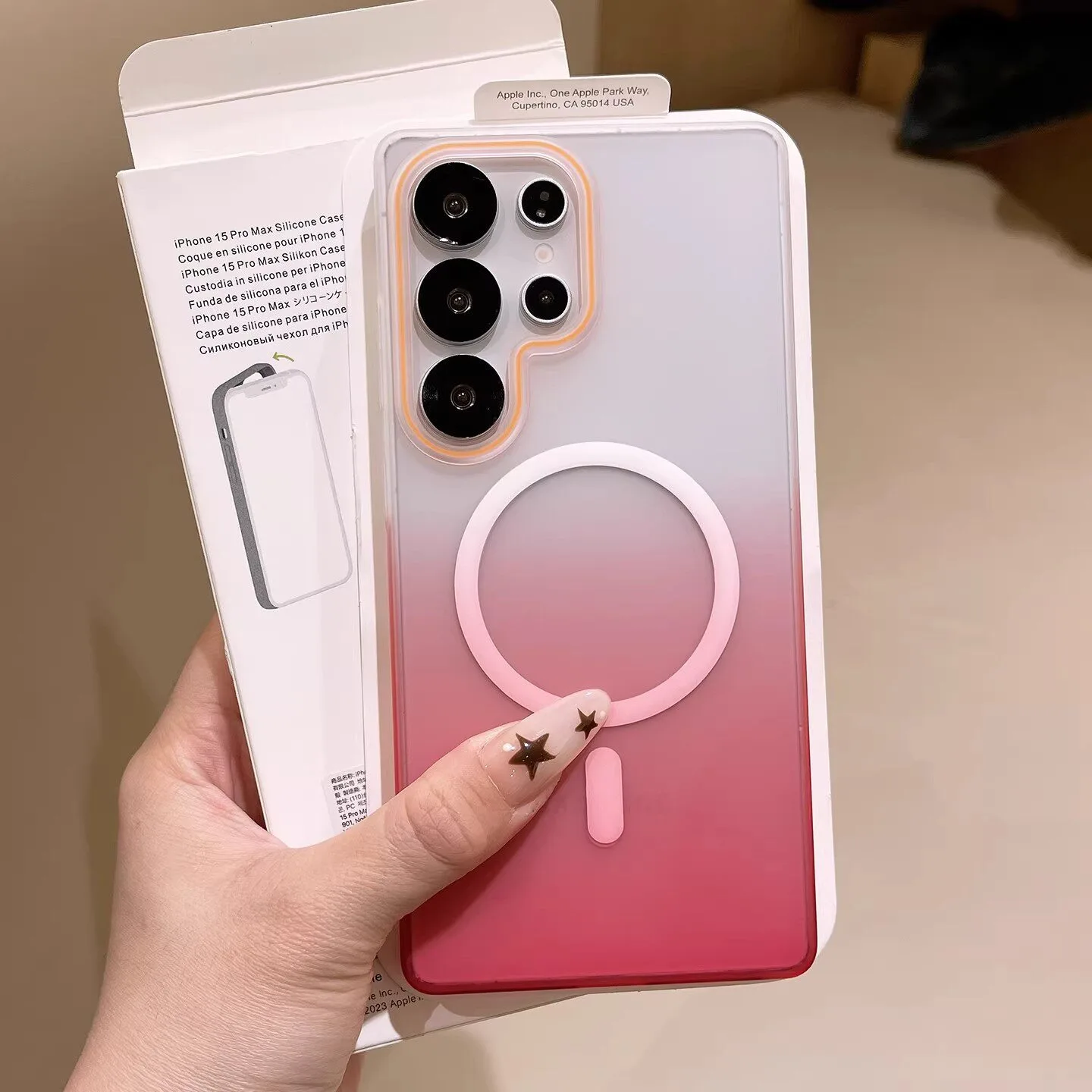 Gradient Color Translucent PC Case with Magsafe Magnetic Cover