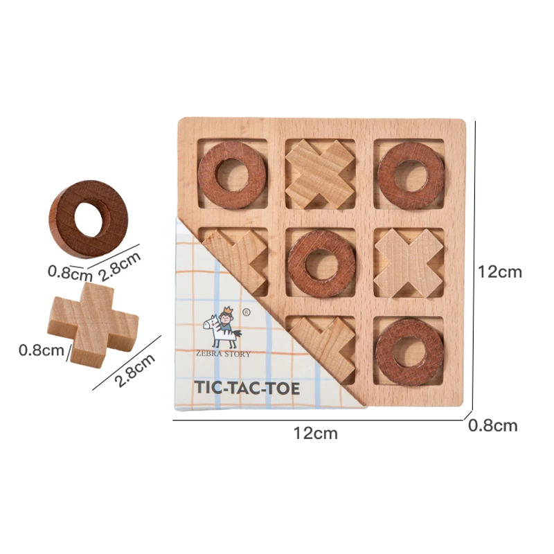 Montessori Play Game Wooden Toy Mini Chess Interaction Puzzle Training Brain Learing Early Educational Toys For Children Kids 6