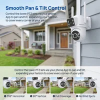Caméra de surveillance WiFi ARCCTV à double objectif 4K 8MP, HD, conversation bidirectionnelle, suivi automatique, caméra de sécurité extérieure, vision nocturne couleur 7