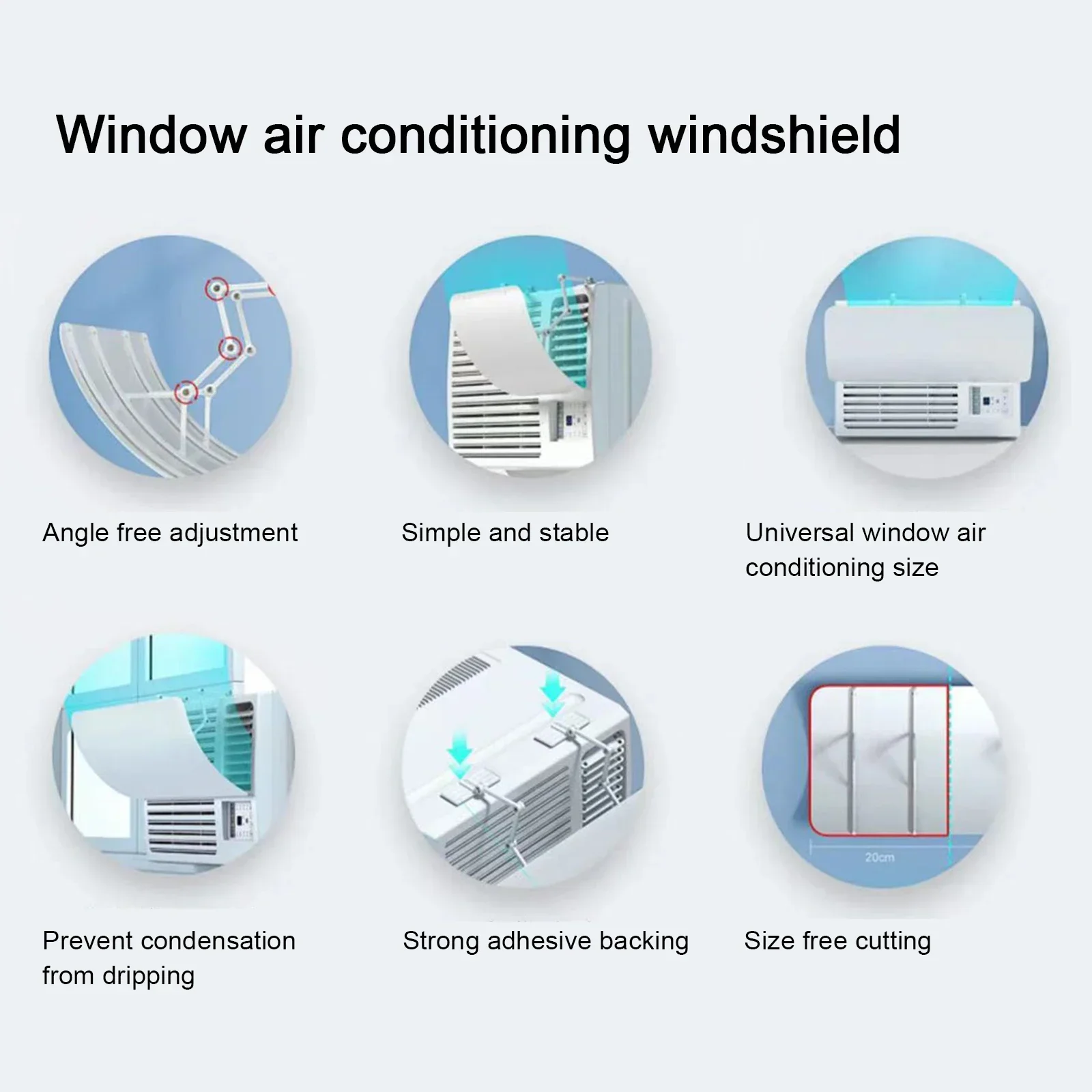 

Cm Unit Design Up Wind Wall Air PVC 27 Adjustable * 53 High AC Deflector Quality
