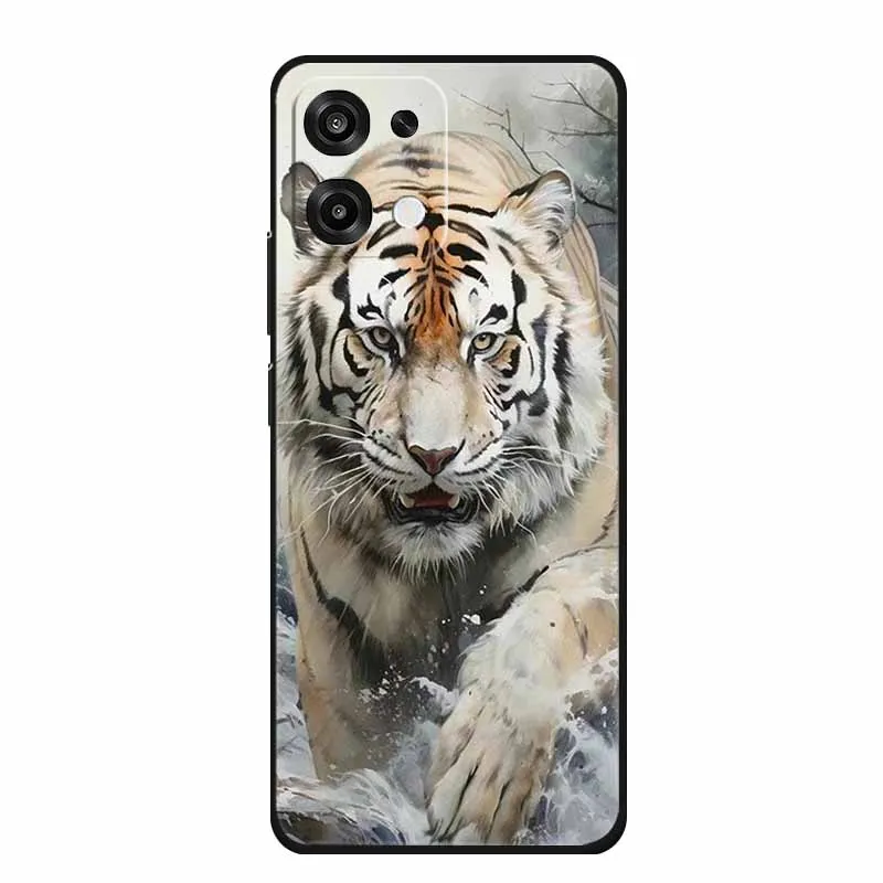 Slim Black Silicone Soft Phone Case with Colorful Design – Durable Back Cover