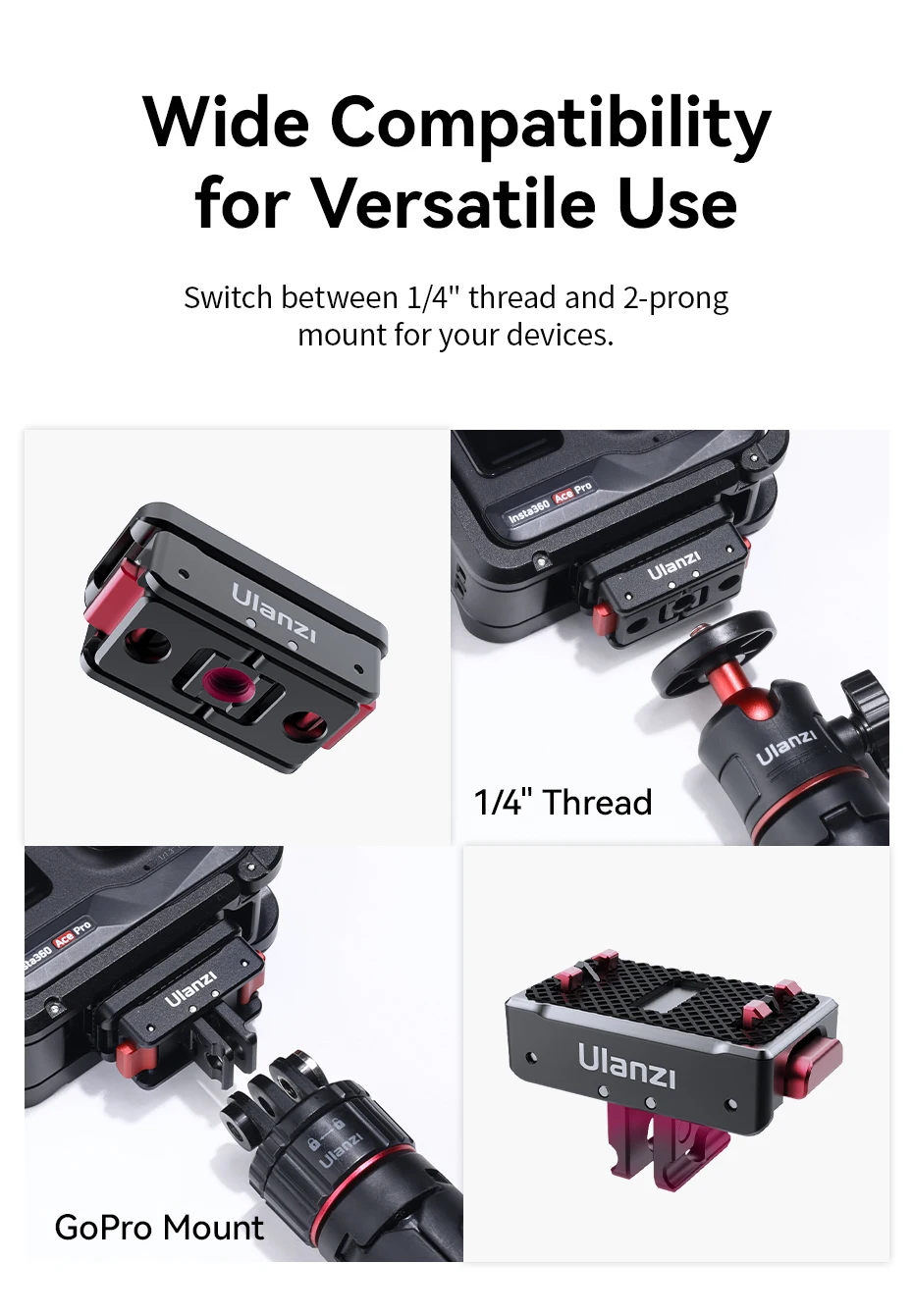 Magnetic Quick Release Mount Adapter for  Insta360 Ace/Ace Pro X2/X3/X4 for Ourd